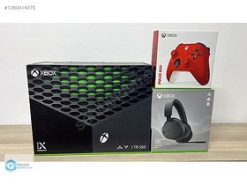 Resim XBOX Series X 1TB + 2. Kırmızı Kol + Kablosuz Headset Kulaklık 