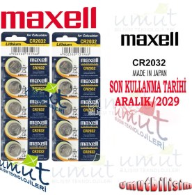 Resim Maxell Maksell Cr 2032 3v Lityum Para Pili Saat Pili Düğme Pil 10 Adet 