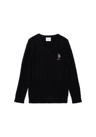 Resim U.S. Polo Assn. Erkek Çocuk Siyah Basic V Yaka Kazak 50293535-VR046 
