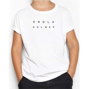 Resim Enola Holmes Beyaz Çocuk Tişört Beyaz 