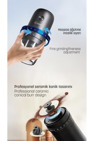 Resim Kiwi KSPG-4822 Şarjlı Ince Kalın Ayarlı Kahve Öğütücü 