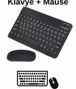 Resim KALİTESENİNLE Bluetooht Kablosuz Klavye Mouse Seti, Siyah 
