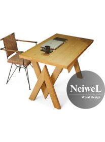 Resim Neiwel Asur Doğal Ahşap Çalışma ve Ofis MASASI-70 cm -120 cm 