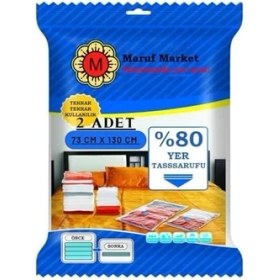 Resim Home Yüksek Kaliteli Vakumlu Poşet (Xxl)(2 Adet) 73 cm x 130 cm - Çevirmeli & Mavi Kapak - Vakumlu Hurç 