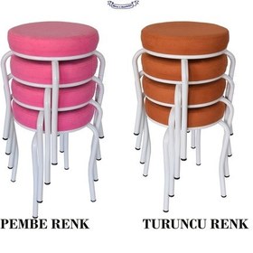 Resim Tabure (Beyaz Ayaklı) (4 Adet) - Mutfak Balkon Taburesi 