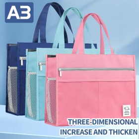 Resim Geniş Kapasiteli Oxford Kumaş A3 Belge Tutucu & Organizatör - A3 Boyut Uyumlu Sağlam Dosya Klasörü (168 x 80-100g/m²), Sanatçılar, Öğretmenler, Ofis ve Seyahat için Fermuarsız Erişim - Büyük Kağıtlar için Dayanıklı Çanta 