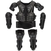 Resim Jokmae Çocuk Motosiklet Zırh Takımı Diz Dirsek Göğüs Sırt Pedleri Siyah Diğer 