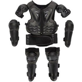 Resim Jokmae Çocuk Motosiklet Zırh Takımı Diz Dirsek Göğüs Sırt Pedleri Siyah Diğer 