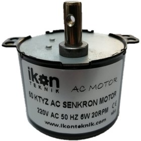 Resim İKON TEKNİK Ac Senkron Motor 50 Ktyz 20 Rpm 6w Kuluçka Çevirme Motoru, Viyol Motoru, 50ktyz20rpm 