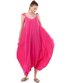 Resim Kadın Eyes Ayarlanabilir Omuz Askılı Oversize Tulum Pembe 