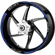 Resim Deeb Yamaha Mt07 Jant Şeridi Reflektif Mavi Beyaz Model S 