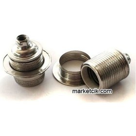 Resim Marketcik Krom Halkalı Metal Porselen E27 Duy 