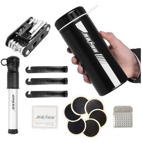 Resim 14 Fonksiyonlu Bisiklet Tamir Seti - Su Geçirmez 750ml Saklama Şişesi Ve Mini Pompa Dahil Alet Seti Çok Renkli 