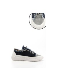 Resim Gönderi R Lacivert Kot Triko Taşlı Comfort Dolgu Taban Sneaker Lacivert 