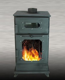 Resim Pelet Sobası - Ms-k002 Manuel Fırınlı Kuzineli Pelet Soba 