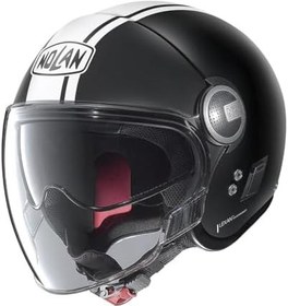 Resim Nolan N21 Visor 06 Dolce Vita Yarım Motosiklet Kaskı 099 Siyah Beyaz S 