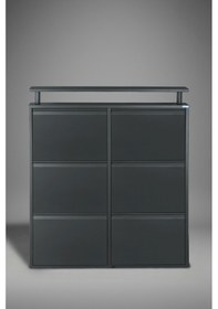 Resim Lıccıa Metal Ayakkabılık 3 Lü Yatay Model Antrasit 