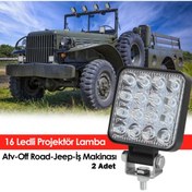 Resim goodpag 16 Ledli Projektör Lamba Atv Off Road Jeep-Iş Makinası 2 Adet 