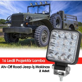 Resim goodpag 16 Ledli Projektör Lamba Atv Off Road Jeep-Iş Makinası 2 Adet 