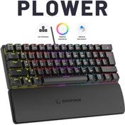 Resim Rampage Plower Mini Oyuncu Klavyesi Mekanik Klavye Bilek Destekli Blue Switch Gaming Klavye Oyuncu Klvye 