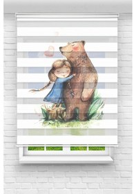 Resim Perdecizade Enxboy Ayıcık Ve Kız Dijital Baskılı Zebra Perde-cocuk Odası-stor Perde Pz-2586 Renkli 