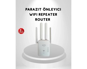 Resim Pileli Store 300MBPS Wifi Menzil Genişletici 4 Antenli Wpa3 Güvenlikli Priz Tipi Repeater 