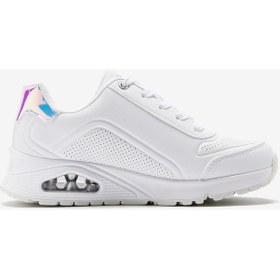 Resim Skechers Uno Gen1 - Zip And Stride Büyük Kız Çocuk Beyaz Sneakers 310554l Wht Beyaz 