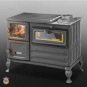 Resim Erendemir Siyah Kuzine Şömine Tuğlalı Pik Ayaklı Soba Em804b-T-P 