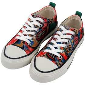 Resim Dogo Kadın Vegan Kırmızı Sneakers - Mad Face Tasarım 