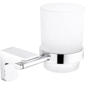 Resim Diş Fırçalık Duvara Monteli Mikro-kabinet Cam Tutucu, Krom Siyah 