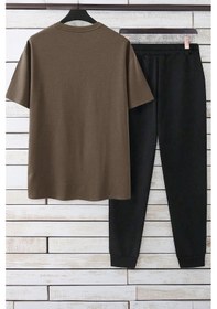 Resim Unisex Boğa Baskılı Eşofman Takımı Kahverengi 