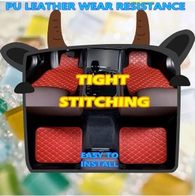 Resim Honeybeeshop Bordo Premium Suni Deri Tesla Zemin Matları 4-5 Kişilik Kaymaz Lüks Dayanıklı 