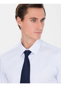 Resim Erkek Slim Fit Uzun Kollu Basic Gömlek-açık Mavi Açik Mavi 