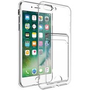 Resim IPhone Uyumlu 7 Kılıf Kartlıklı Şeffaf Zore Setra Clear Silikon Kapak 