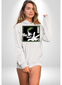 Resim My Hero Academia Dabi Anime Kadın Erkek Beyaz Kapüşonlu Sweatshirt Hoodie Beyaz 