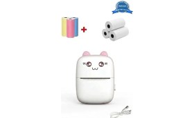 Resim Vothoon Mini Fotoğraf Yazıcı Kablosuz Etiket Yazıcı Baskı Makinesi Ios Android Uyumlu Termal Printer Pembe 