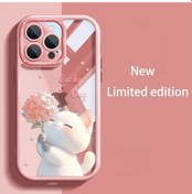 Resim Turcoshop11 Sevimli Kedi İphone Uyumlu 14 Pro Max Pembe Çizgi Kedi Kılıfı Darbeye Çizilmeye Dayanıklı 