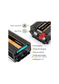 Resim Sudokejı 2500w Invertör Gerilim Dönüştürücü 12v - 230 V Güç Invertörü Lcd Ekranlı Ve Uzaktan Kumandal 