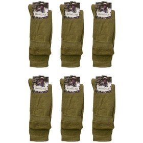 Resim 6'Lı Kışlık Havlu Asker Çorabı - 4 Mevsimlik Uzun Kışlık Asker Ço Haki 