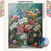Resim Yetişkinler için Çiçekli Elmas Boyama Kiti, 5D Tam Elmas Yuvarlak Sanat Seti, DIY El Yapımı Duvar Dekorasyonu, Tuval Buket Projesi, 29.97X40.13 cm, Çerçevesiz Ev Duvar Sanatı Hediyesi, Yatak Odası ve Oturma Odası için Uygun. 