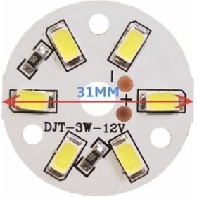 Resim 12 Volt 3 Watt SMD 5630 Ledli Hazır Led Modül 31 MM Gün Işığı (3 Adet) 