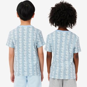 Resim Lacoste Relaxed Fit Monogram Çocuk Mavi T-Shirt 