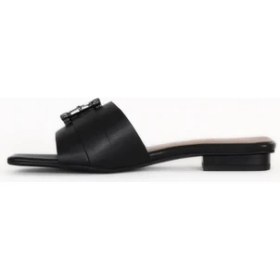 Resim Bueno Shoes Siyah Deri Kadın Az Topuklu Terlik 33WT9367 33WT9367 