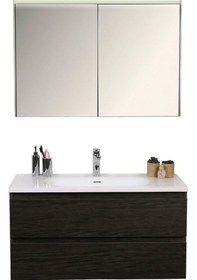 Resim Kobos Lignum 100 Cm Banyo Dolabı Seti Watson Siyah 