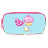 Resim Kaukko Kids 3 Bölmeli Aynalı Nakışlı Sweet Kalem Çantası 