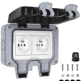 Resim Su Geçirmez Priz Çift Dış Mekan Elektrik Prizi Ip66 Su Geçirmez Duvar Prizi S202412278490 