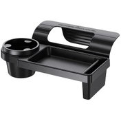 Resim Maiyame Araç Pencere Depolama Kutusu - Abs+tpr Malzeme, Su Bardak/ Telefon Tutucu, Şarj Kablosu Deligi, Kolay Kurulum, Siyah Renk 254x73mm 