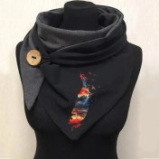 Resim Chaoduo Shop F Stili Evrensel Sonbahar Kış Sıcak Rüzgar Geçirmez Kedi Baskılar Çift Katmanlı Toka Eşarp Yeni Tasarımcı Kadın Modası Bufanda (Yurt Dışından) 