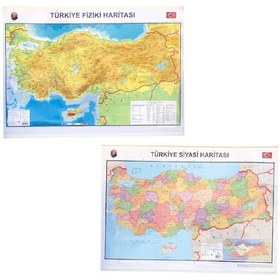 Resim İnter 70X100CM Çıtalı Askılı Türkiye Siyasi-Fiziki Harita 