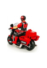 Resim Oyuncak Motor Sesli Ve Işıklı Sürtmeli Motosiklet Figürlü Yarış Motoru Kırmızı 13 Cm Çok Renkli 